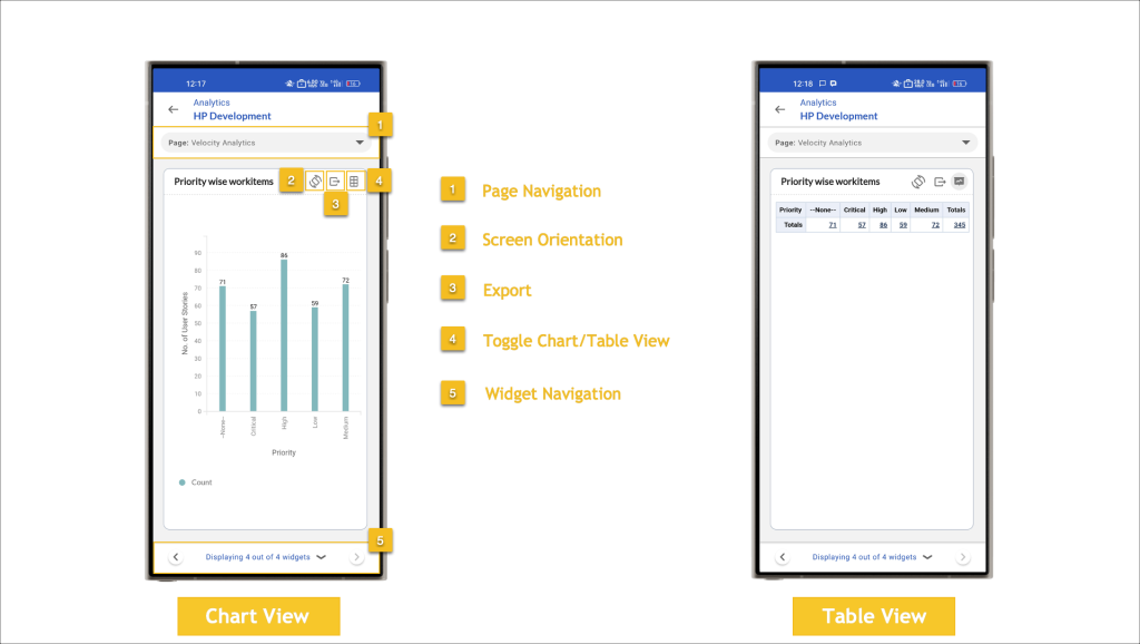 Chart and Table View Project Analytics