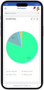 A pie chart plotted in My Analytics