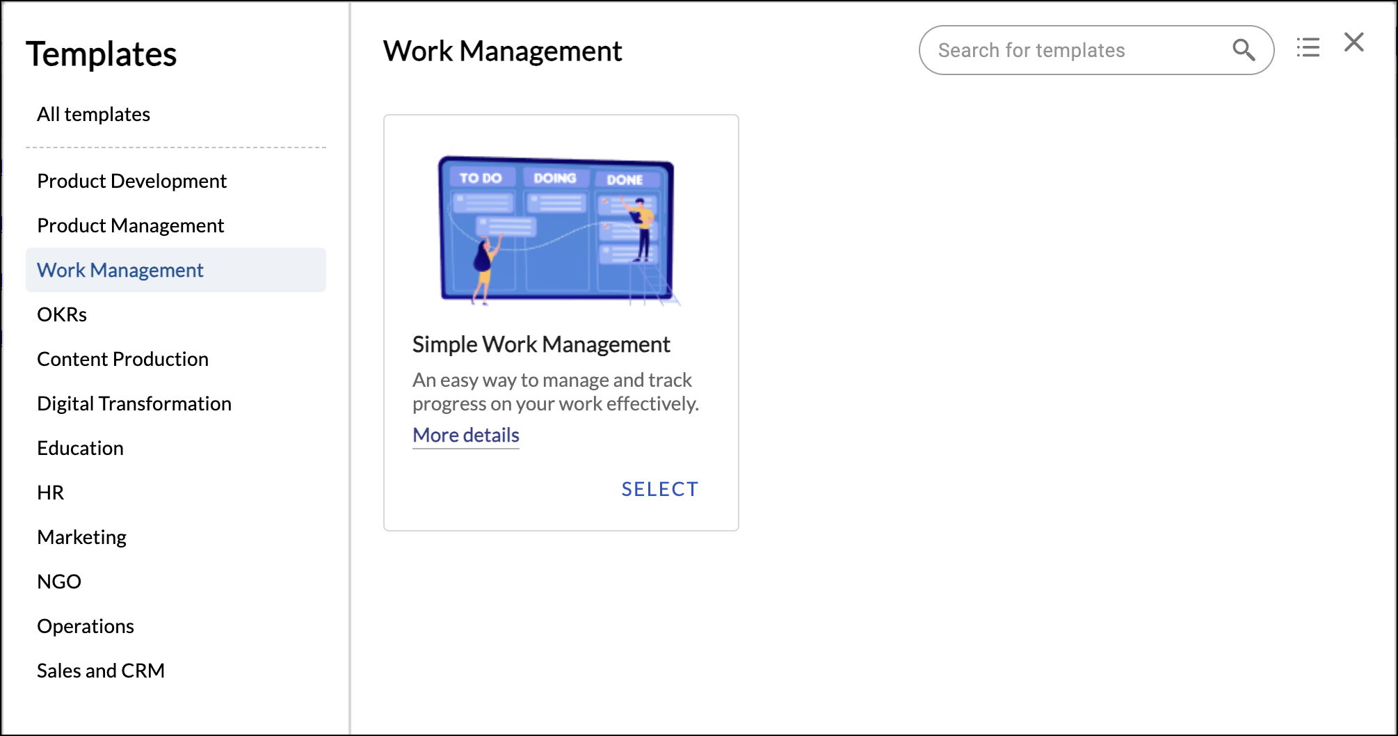 Work Management template