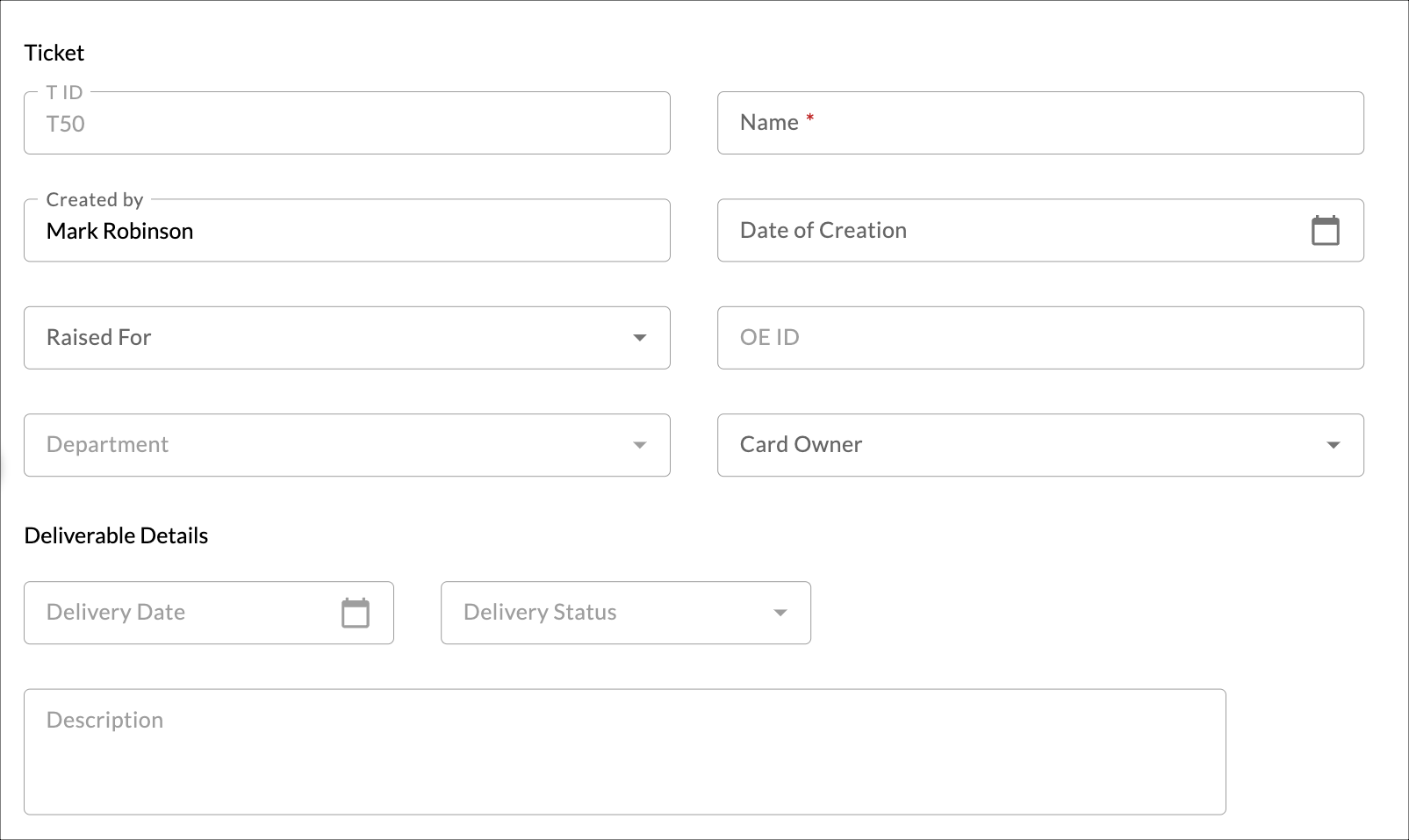 Ticket form