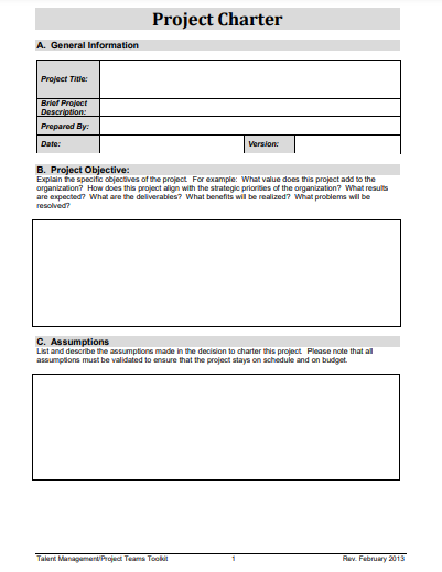 Project Charter Template